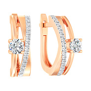 Золотые серьги Синергия с фианитами (арт. 111101)