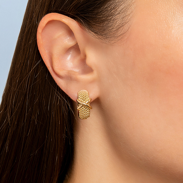 Сережки з жовтого золота без каменів (арт. 1092023ж) – зображення 2