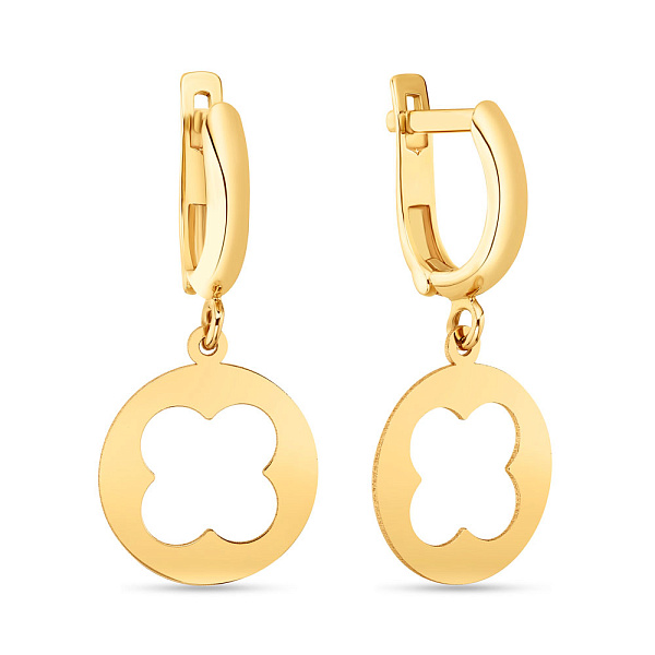 Сережки-підвіски з жовтого золота (арт. 108484ж) – зображення 1