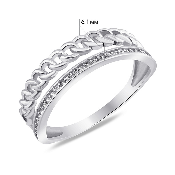 Серебряное кольцо Цепь с фианитами (арт. 7501/7079) – изображение 2