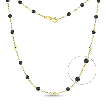 Кольє з жовтого золота з оніксом (арт. 352875жо)