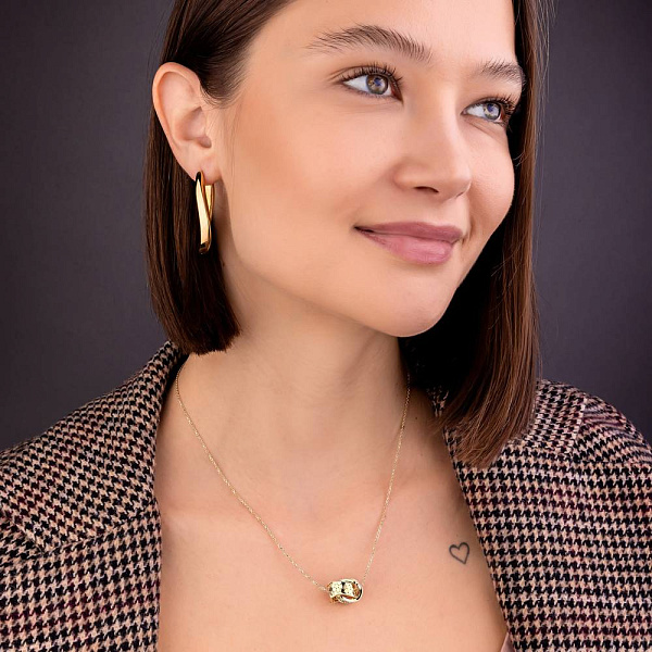 Сережки золотые Francelli в желтом цвете металла (арт. е105582/40ж) – изображение 3