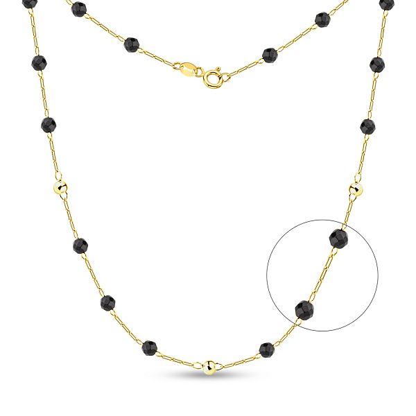 Кольє з жовтого золота з оніксом (арт. 352875жо) – зображення 1