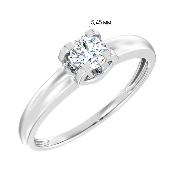 Кольцо из белого золота с бриллиантом (арт. К01115205046б) – изображение 3