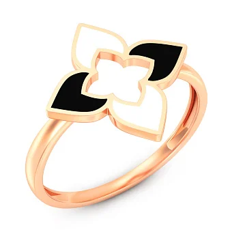 Золотое кольцо с эмалью (арт. 141368ечб)