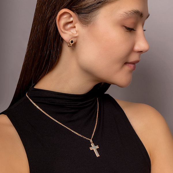 Крестик без распятия из красного золота (арт. 440410м) – изображение 4