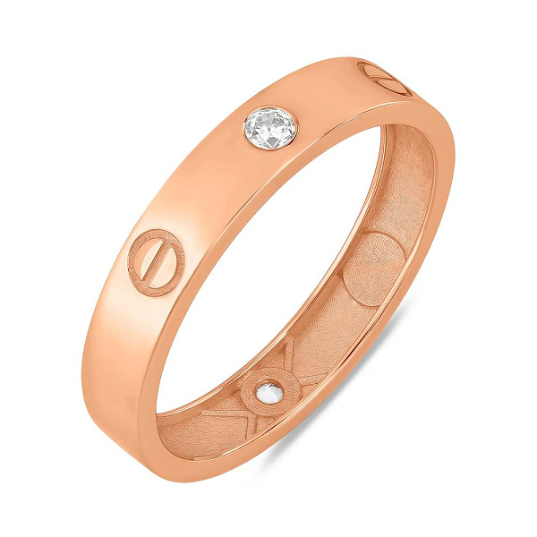 Тонкое золотое кольцо с фианитами (арт. 141454) – изображение 1