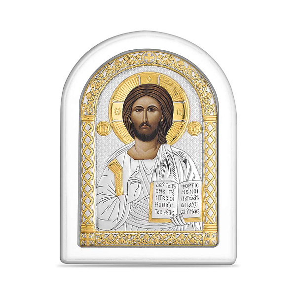 Срібна ікона з позолотою Христос Спаситель (147х197 мм) (арт. A-4/001G/B) – зображення 1