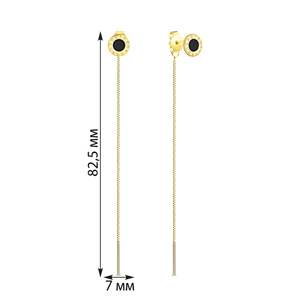 Срібні сережки з емаллю (арт. 7518/6966жеч) – зображення 2