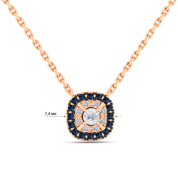 Золотое колье с сапфирами и бриллиантами (арт. Ц011734с) – изображение 2