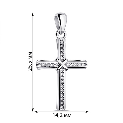 Срібний хрестик з фіанітами (арт. 7503/4061)