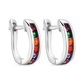 Серебряные серьги с цветными альпинитами (арт. 7502/3925а)