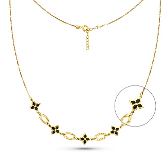 Золотое колье Клевер (арт. 352642жеч)