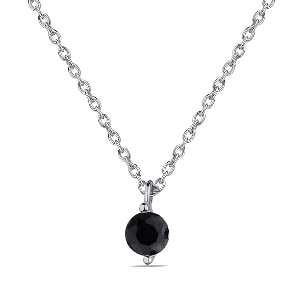 Серебряное колье с черным фианитом (арт. 7507/1291ч) – изображение 1