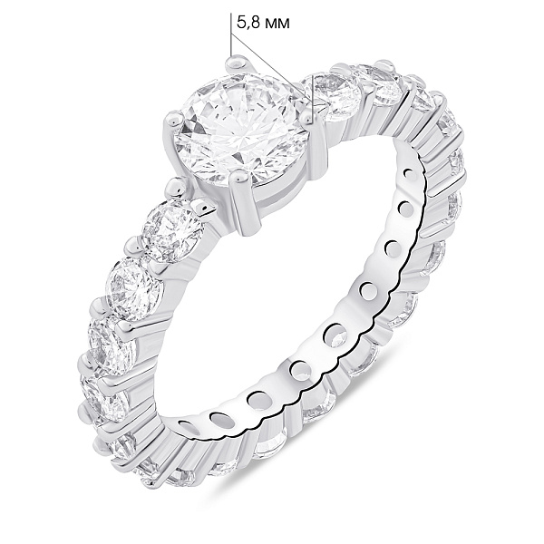 Срібна каблучка з фіанітами (арт. 7501/6995) – зображення 2