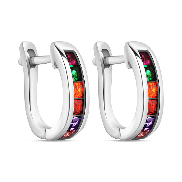Серебряные серьги с цветными альпинитами (арт. 7502/3925а) – изображение 1