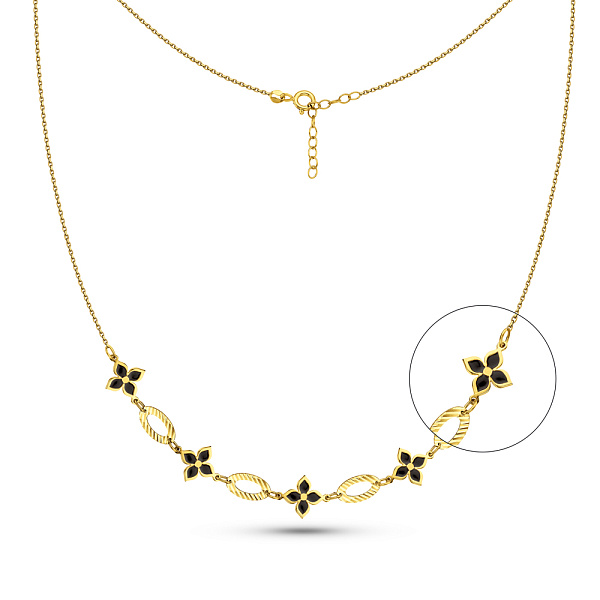 Золотое колье Клевер (арт. 352642жеч) – изображение 1