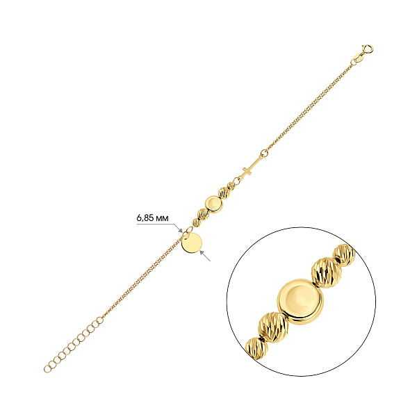 Золотой браслет в желтом цвете металла (арт. 325412ж) – изображение 2