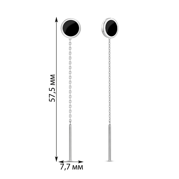 Сережки Лýна з золота з емаллю (арт. 110831бч) – зображення 2