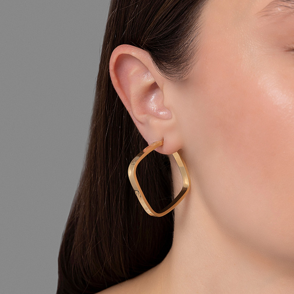 Серьги кольца из желтого золота (арт. 108663/40ж) – изображение 2