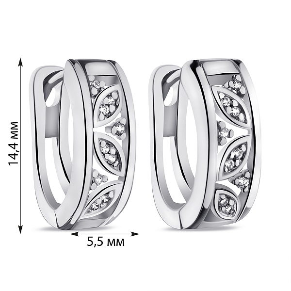 Серьги из серебра с фианитами (арт. 7502/3269) – изображение 2