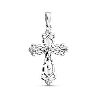 Фото Золотой крестик с распятием и фианитами (арт. 501646б)