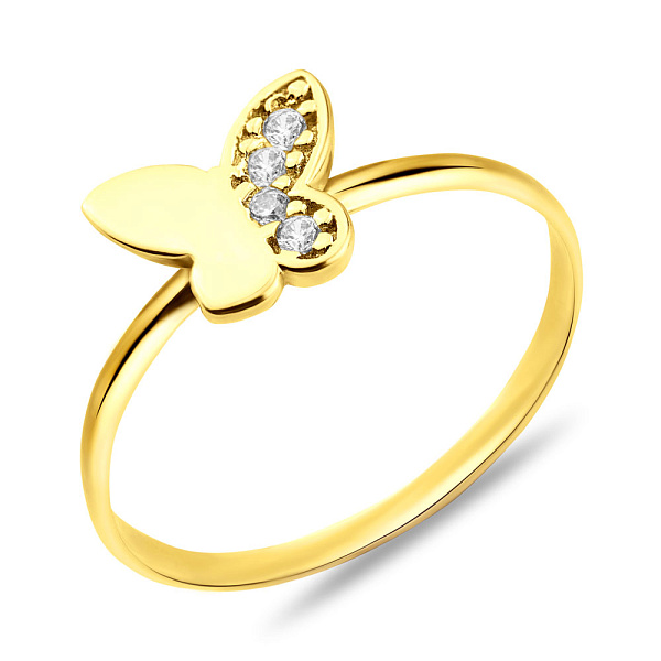 Золота каблучка Метелик з фіанітами (арт. 153741ж) – зображення 1