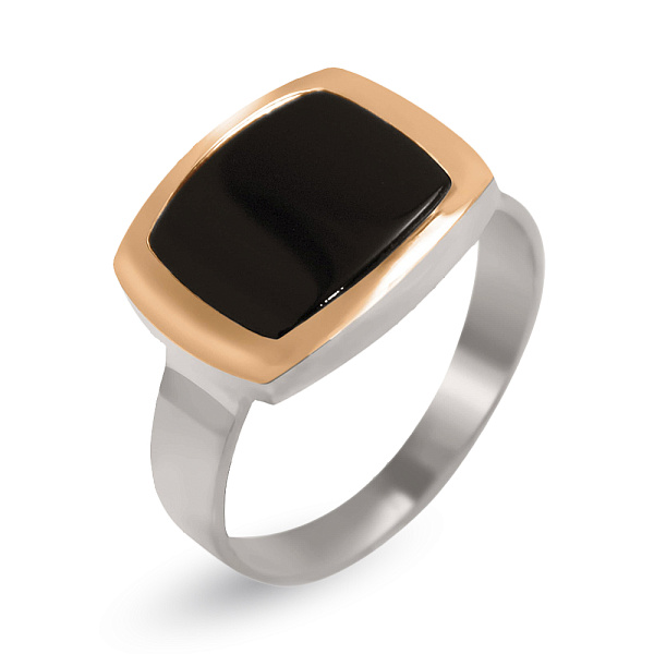 Срібна каблучка з оніксом (арт. 7201/255/1о) – зображення 1