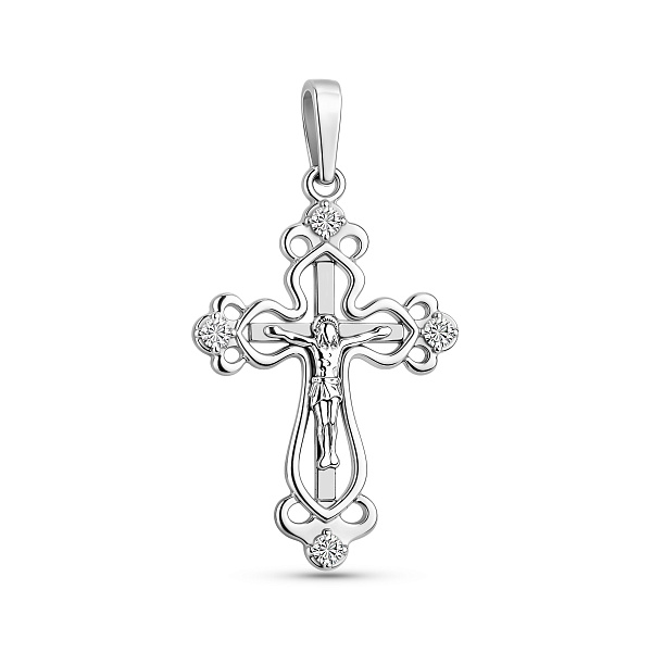 Золотой крестик с распятием и фианитами (арт. 501646б) – изображение 1