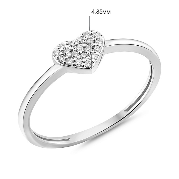 Золота каблучка з діамантами Серце (арт. К011479005б) – зображення 4