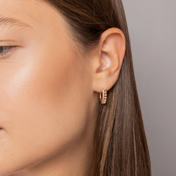 Золотые серьги с фианитами (арт. 111323) – изображение 3