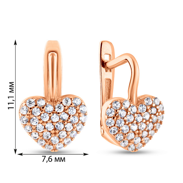 Детские золотые серьги с фианитами (арт. 2109117101) – изображение 4