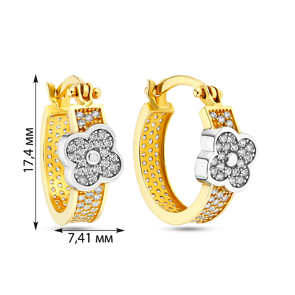 Серьги из желтого и белого золота (арт. 104932жб) – изображение 2