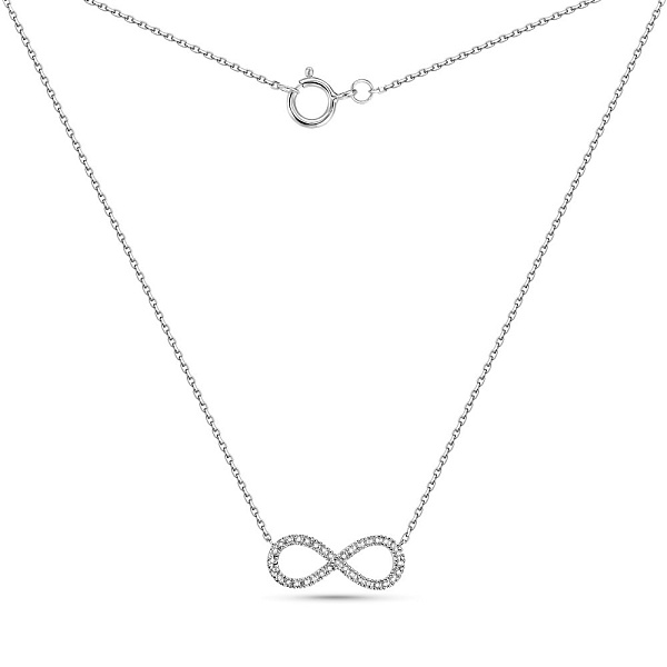 Колье Бесконечность из белого золота с бриллиантами (арт. Ц341289010б) – изображение 2