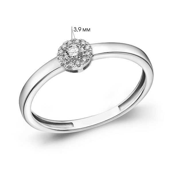Кольцо из белого золота с бриллиантами (арт. К011668010б) – изображение 4