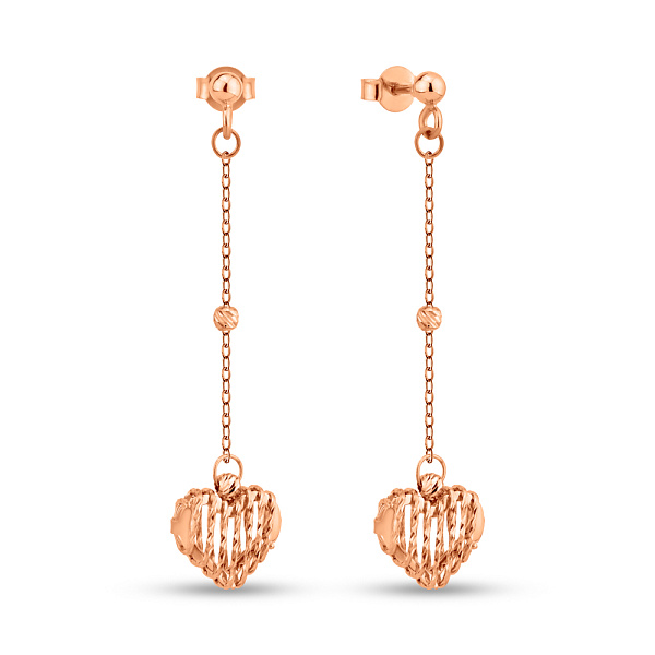 Сережки з червоного золота Серце (арт. 1091565) – зображення 1