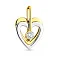 Золотая подвеска Два сердца с фианитом (арт. 440353жб) – изображение 1
