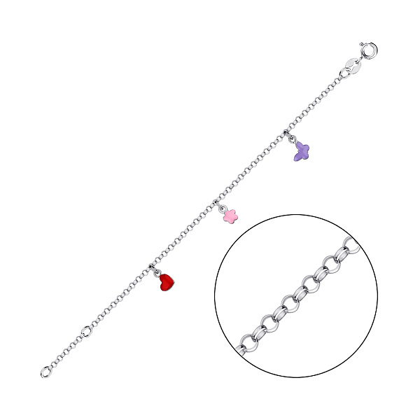 Дитячий браслет зі срібла з підвісками (арт. 7509/4493е) – зображення 1