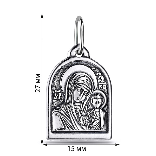 Серебряная ладанка иконка Божья Матерь Казанская (арт. 7917/3763-ч) – изображение 2
