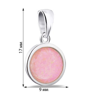 Кулон из серебра с розовым опалом (арт. 7503/2959/3Пор)