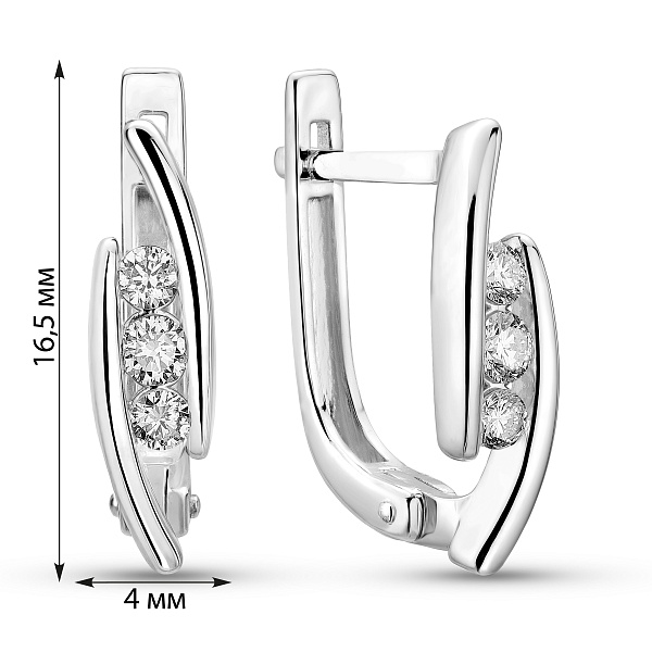 Серьги из белого золота с бриллиантами (арт. С011535020б) – изображение 3