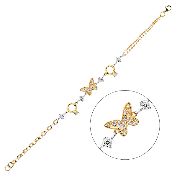 Золотий браслет з фіанітами (арт. 321703ж) – зображення 1