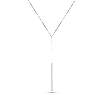 Фото Колье-галстук Francelli из белого золота (арт. 360319/1б)