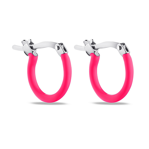 Срібні сережки з емаллю (арт. 7502/9369/10емлн) – зображення 1