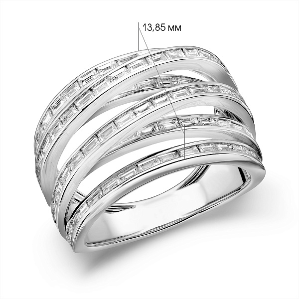 Золотое кольцо с бриллиантами (арт. К011875100б) – изображение 2