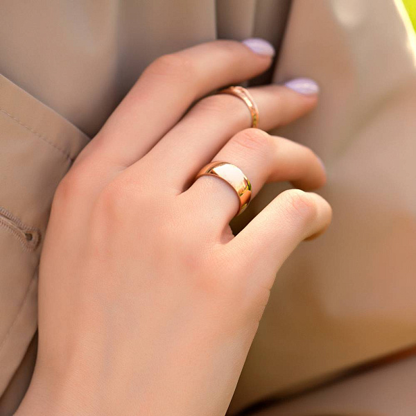 Класична широка обручка із золота (арт. 239044) – зображення 2