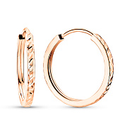 Фото Золоті сережки-кільця з алмазною гранню (арт. 122106/25)