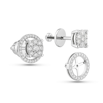 Фото Пусеты из серебра с фианитами (арт. 7918/29048)