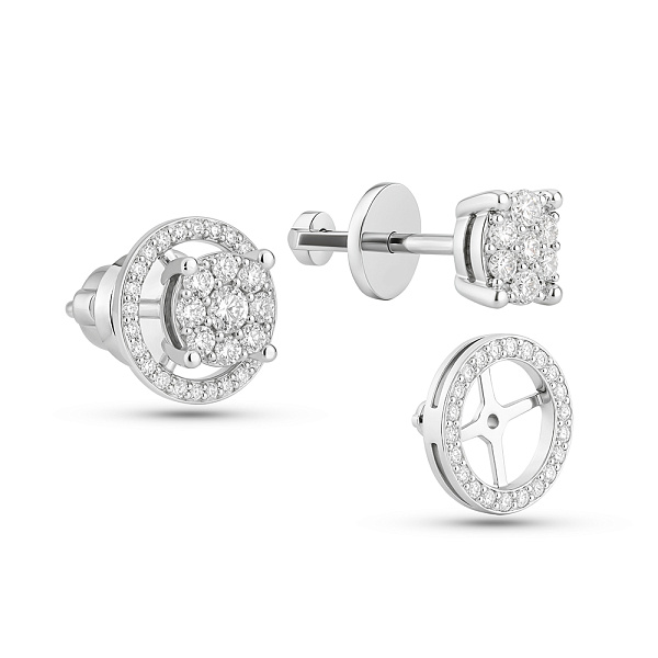 Пусеты из серебра с фианитами (арт. 7918/29048) – изображение 1
