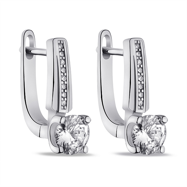 Серебряные серьги с фианитами (арт. 7502/9447) – изображение 1